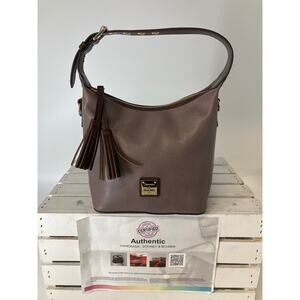 DOONEY & BOURKE MEDIUM CROSSGRAIN LEATHER SHOULDER BAG